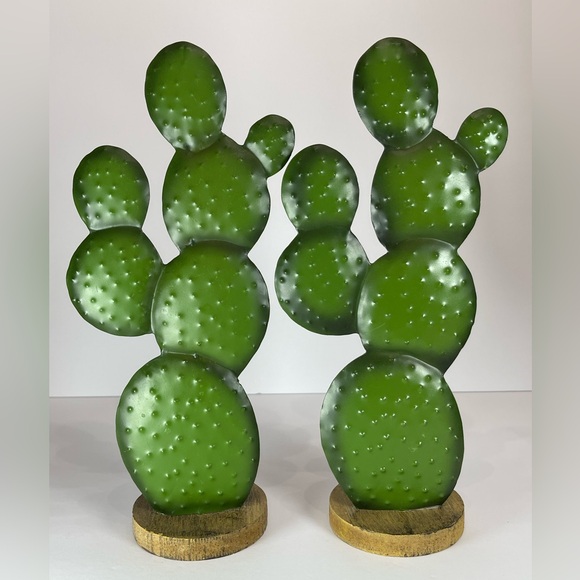 Metal cactus decorative accents, set of 4 - Picture 5 of 13